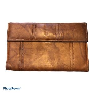 DI LIDO RANCHERO COWHIDE leather checkbook clutch